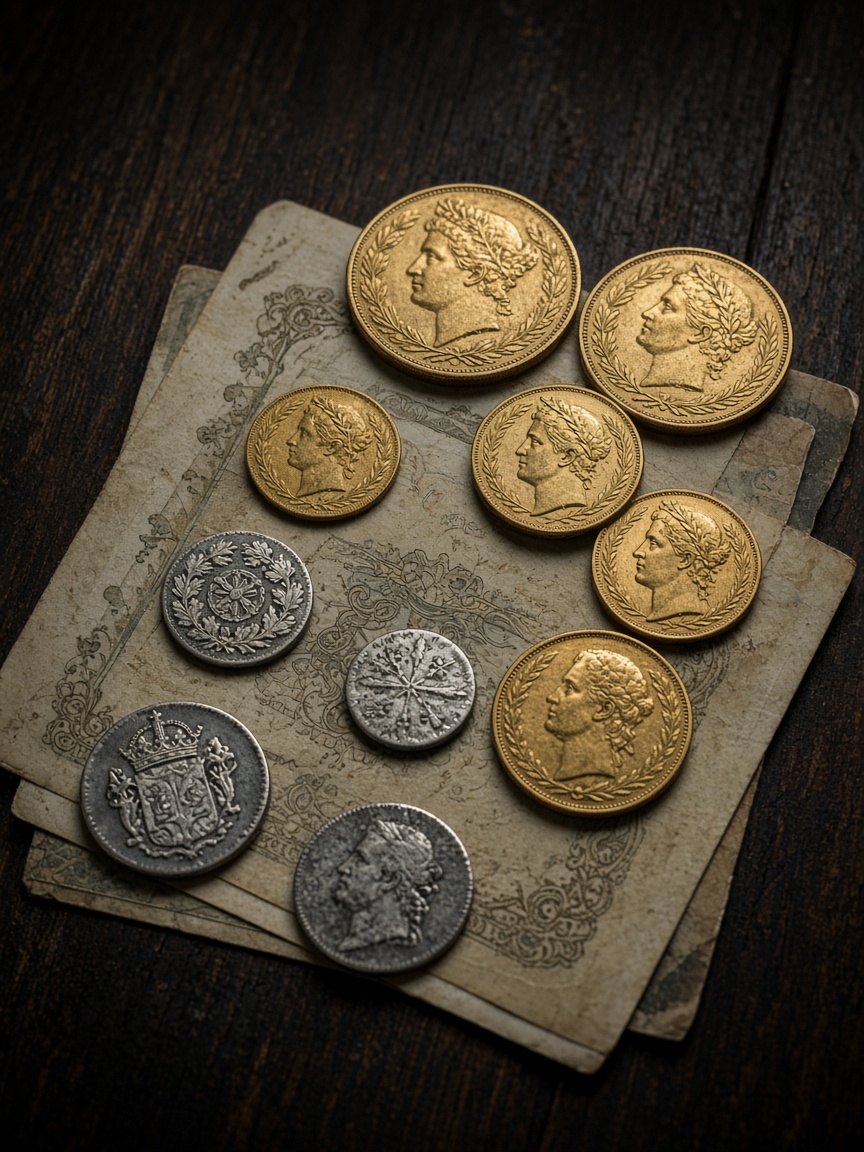 Pièces anciennes et billets de collection